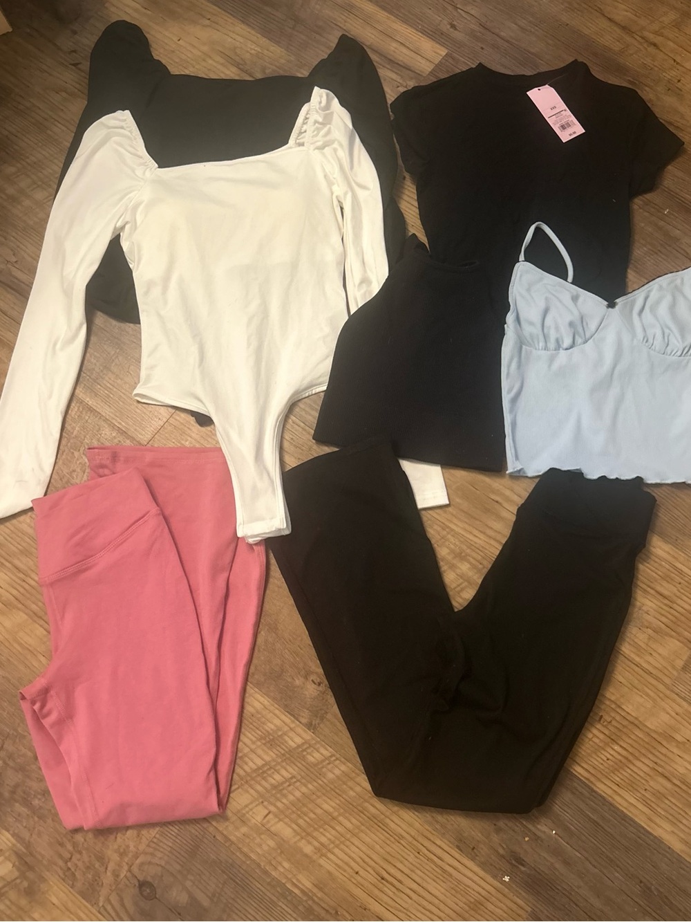 Teen Bundle long Sleeve Square Neck Bodysuits, tank top, 2 legging ect xxs